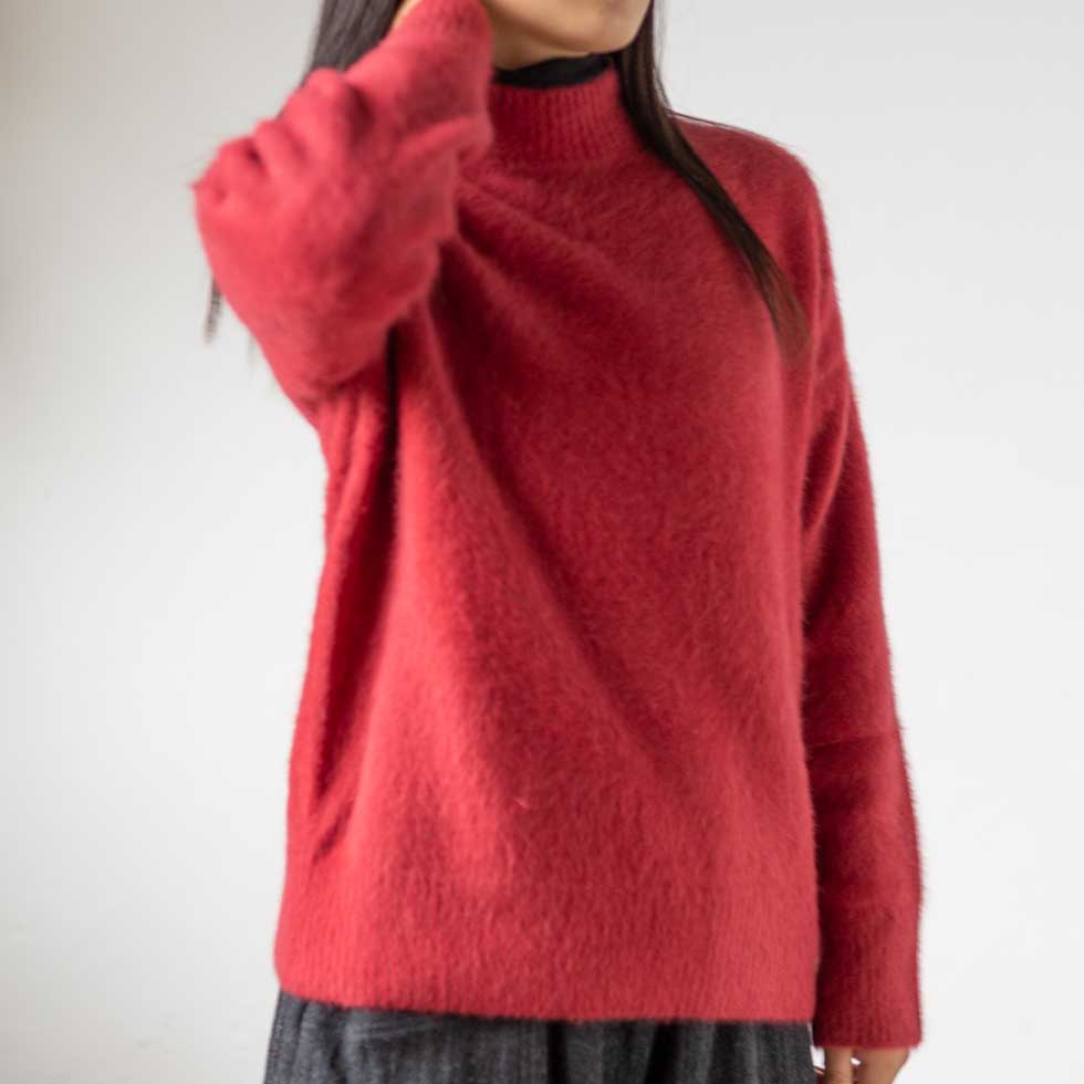ブルーフォックス100% モックネックプルオーバー 全5色 M〜L