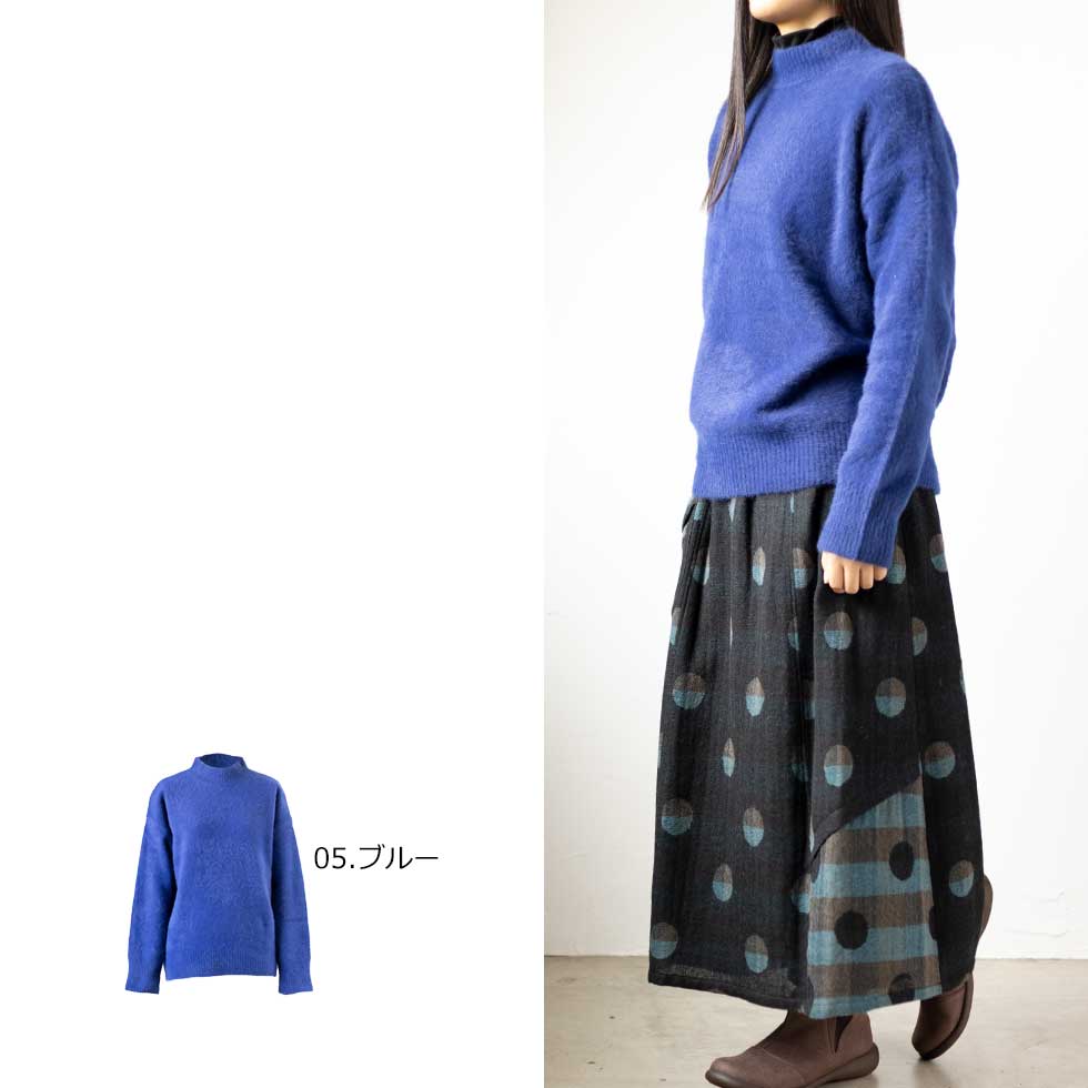 ブルーフォックス100% モックネックプルオーバー 全5色 M〜L