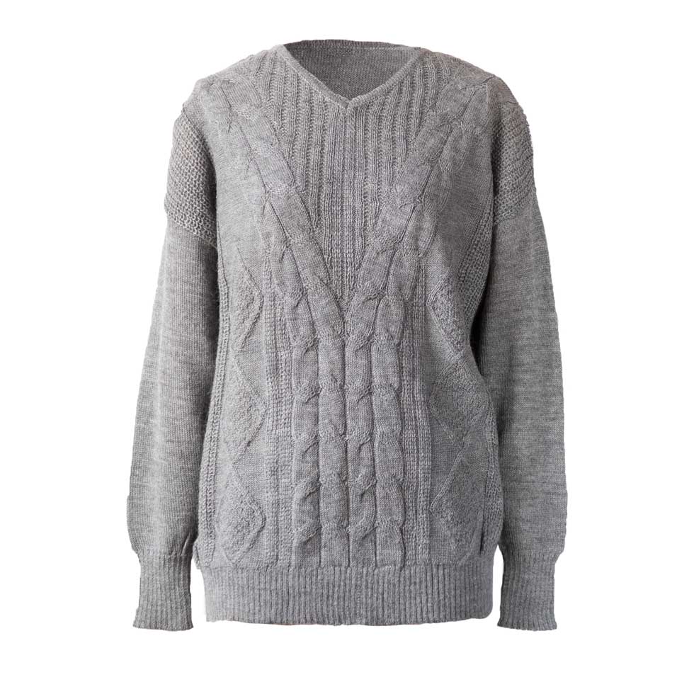 ベビーリャマ100% Vネックプルオーバー 全5色 M〜L