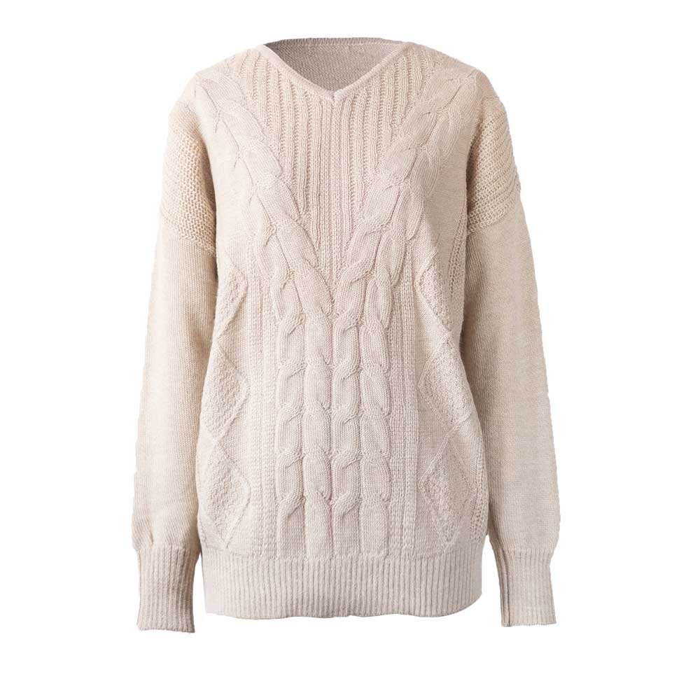 ベビーリャマ100% Vネックプルオーバー 全5色 M〜L