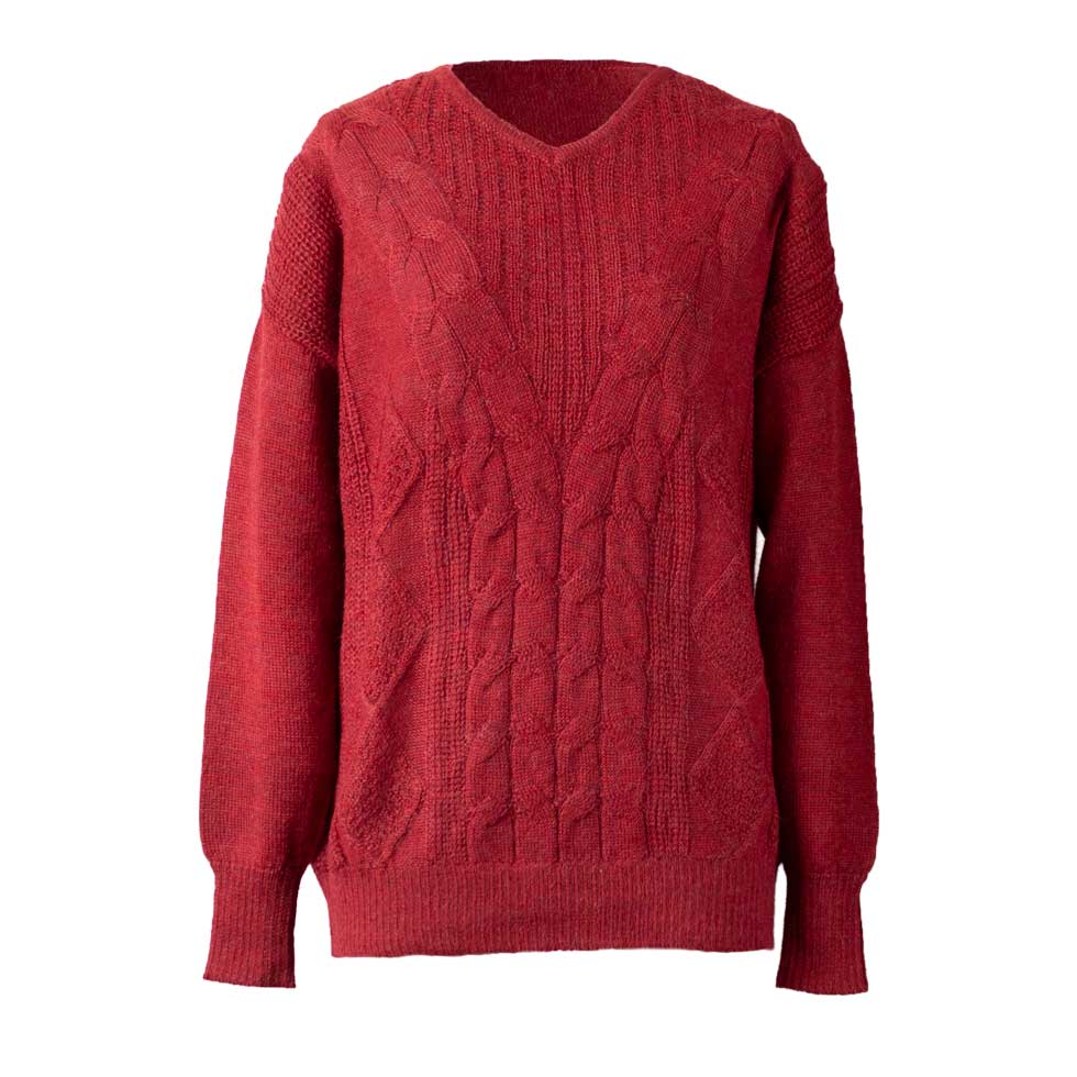 ベビーリャマ100% Vネックプルオーバー 全5色 M〜L