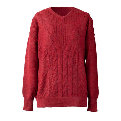 ベビーリャマ100% Vネックプルオーバー 全5色 M〜L