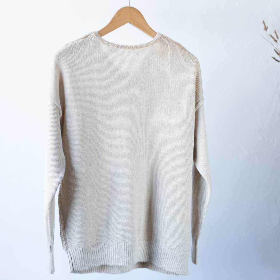 ベビーリャマ100% Vネックプルオーバー 全5色 M〜L