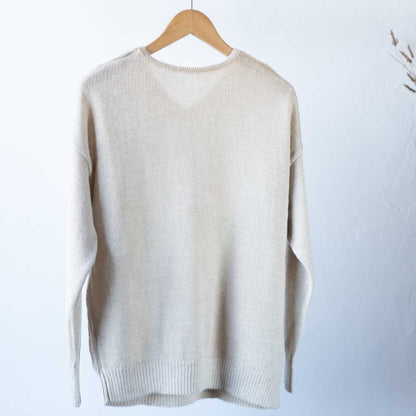 ベビーリャマ100% Vネックプルオーバー 全5色 M〜L