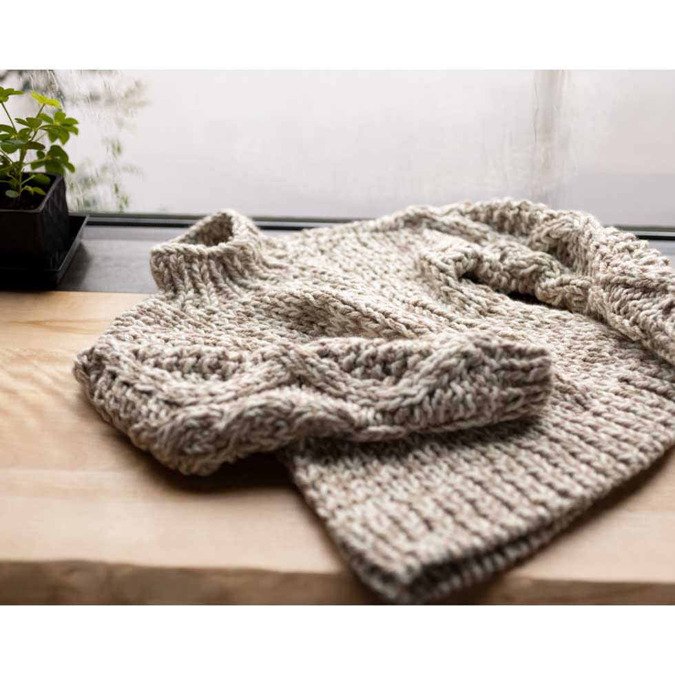 アルパカ混 ペルー産ハンドニット ハイネックプルオーバー 全3色 M〜L