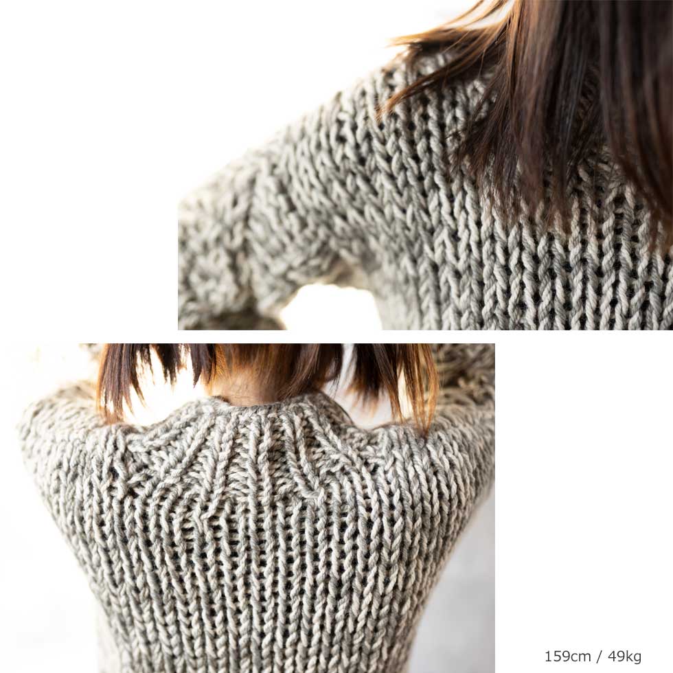 アルパカ混 ペルー産ハンドニット ハイネックプルオーバー 全3色 M〜L