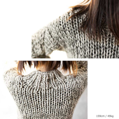 アルパカ混 ペルー産ハンドニット ハイネックプルオーバー 全3色 M〜L