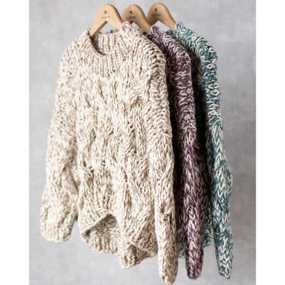 アルパカ混 ペルー産ハンドニット ショート丈プルオーバー 全3色 M〜L