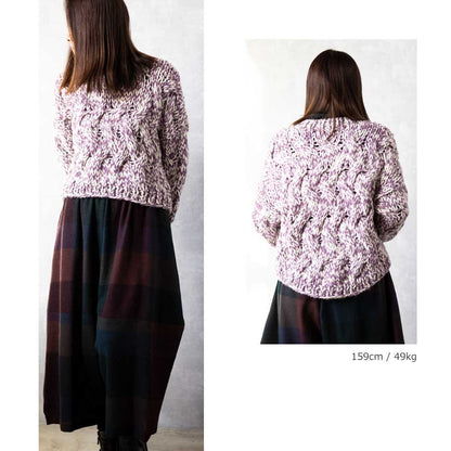 アルパカ混 ペルー産ハンドニット ショート丈プルオーバー 全3色 M〜L