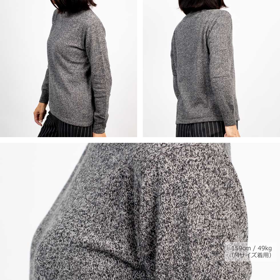 カシミヤ100% モックネック ベーシックプルオーバー 全5色 M・L