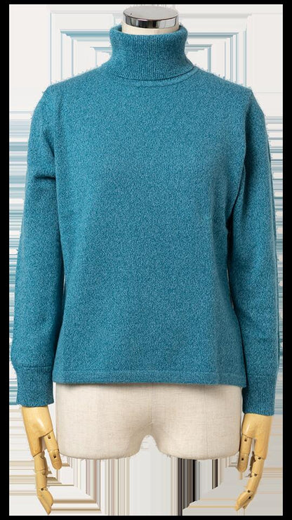 カシミヤ100% タートルネックプルオーバー 全5色 M〜L