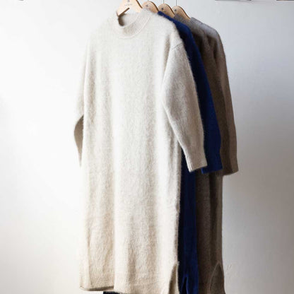 ブルーフォックス100% ハイネックニットワンピース 全4色 M〜L