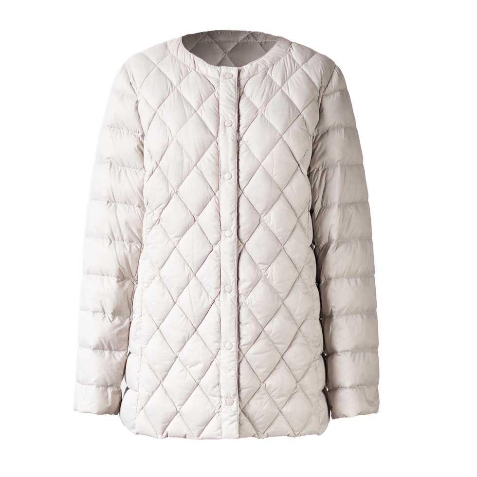 ダイヤキルト ダウンショートコート スナップボタン 全6色 M〜L