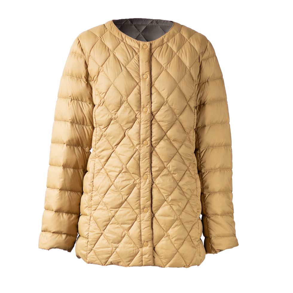 ダイヤキルト ダウンショートコート スナップボタン 全6色 M〜L