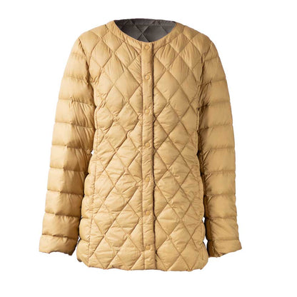 ダイヤキルト ダウンショートコート スナップボタン 全6色 M〜L