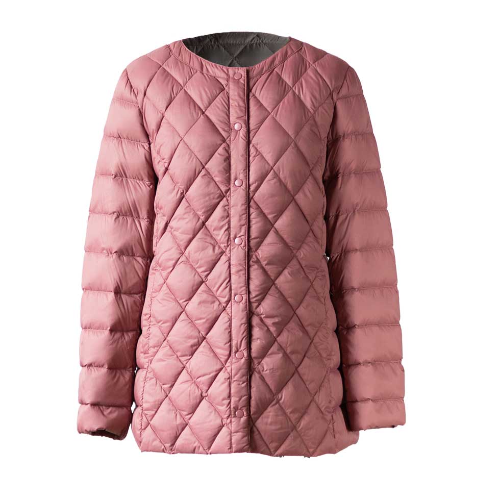 ダイヤキルト ダウンショートコート スナップボタン 全6色 M〜L
