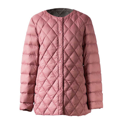 ダイヤキルト ダウンショートコート スナップボタン 全6色 M〜L