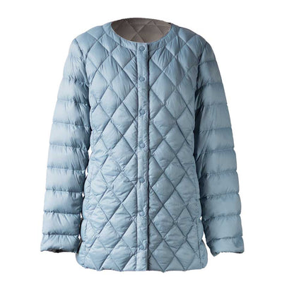 ダイヤキルト ダウンショートコート スナップボタン 全6色 M〜L
