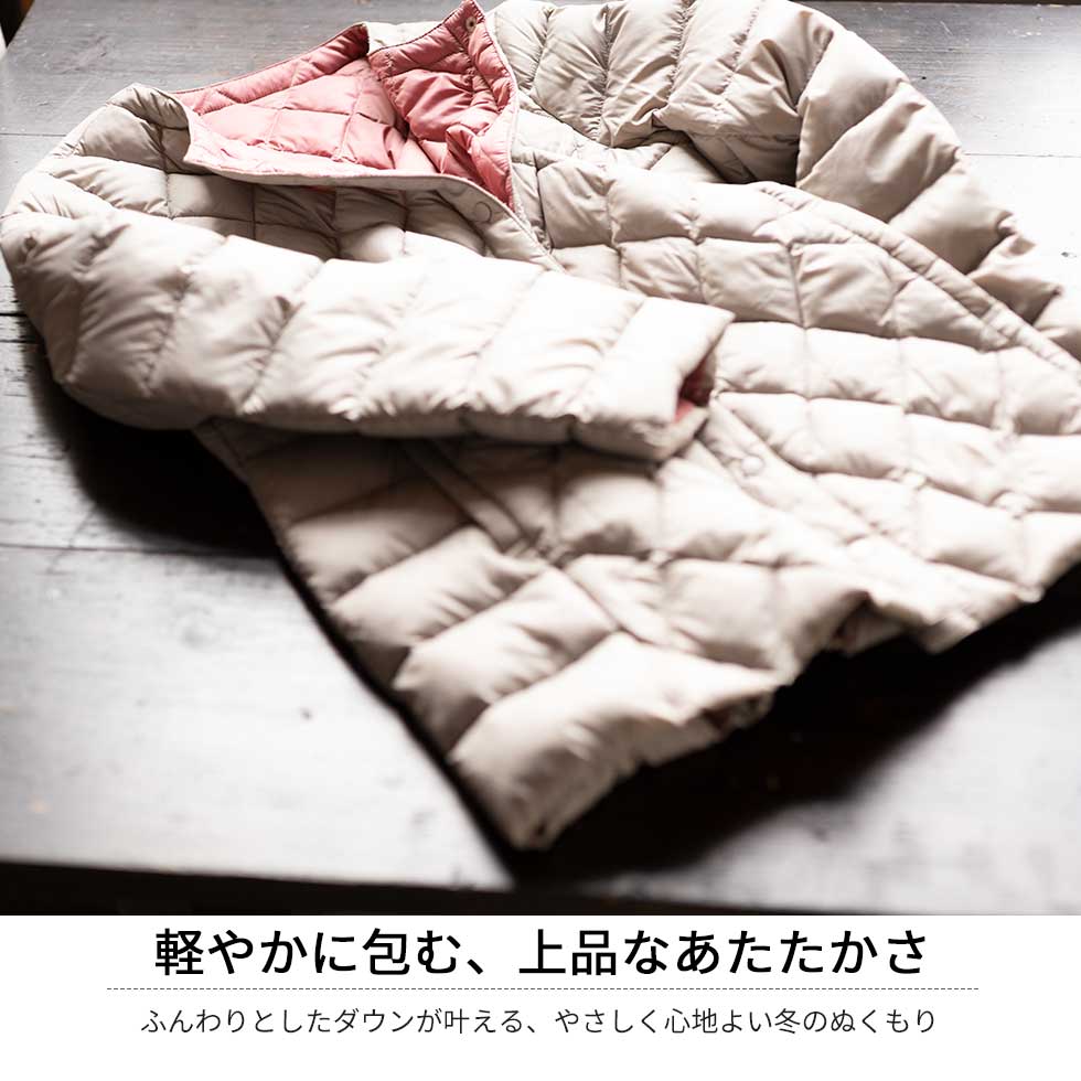 ダイヤキルト ダウンショートコート スナップボタン 全6色 M〜L