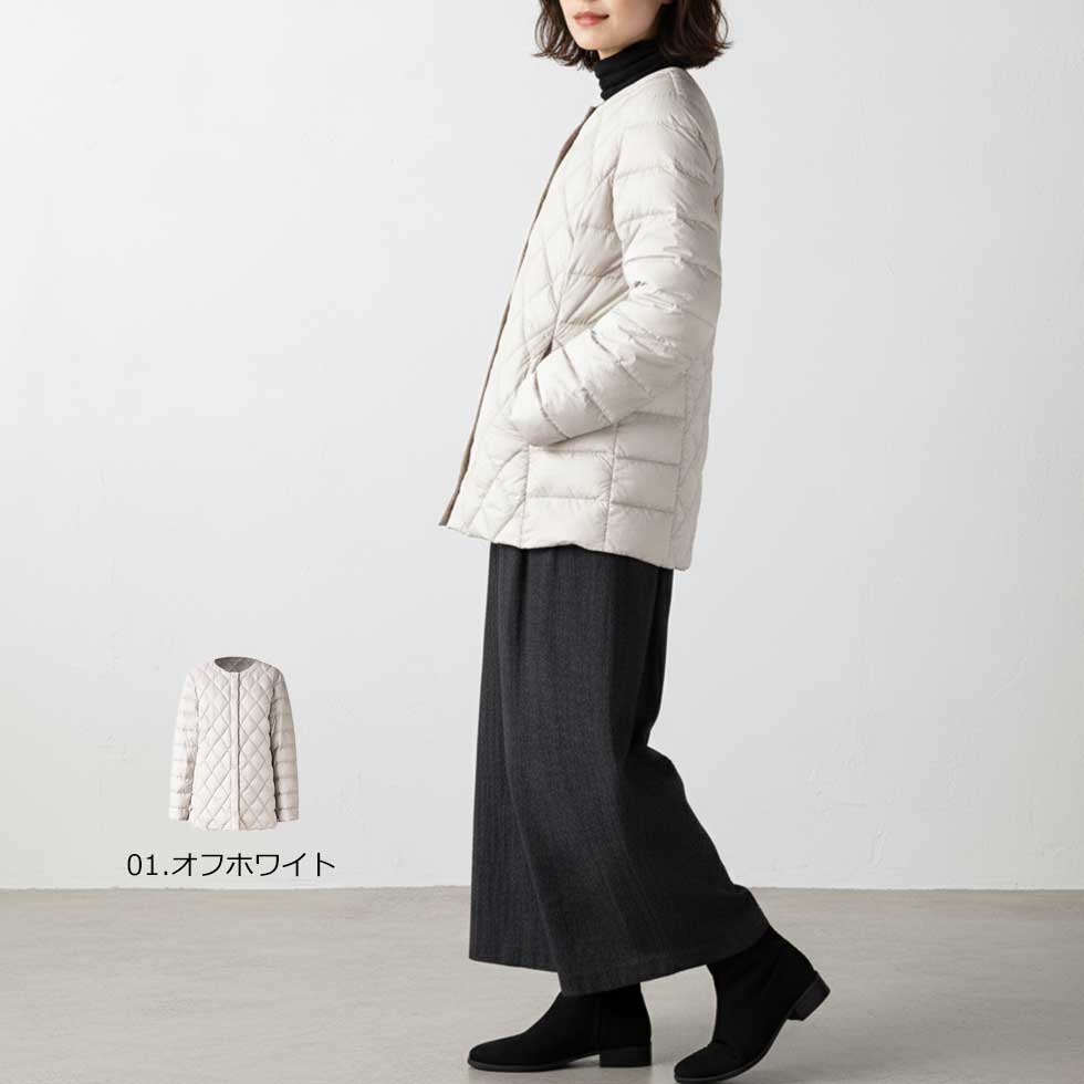 ダイヤキルト ダウンショートコート スナップボタン 全6色 M〜L