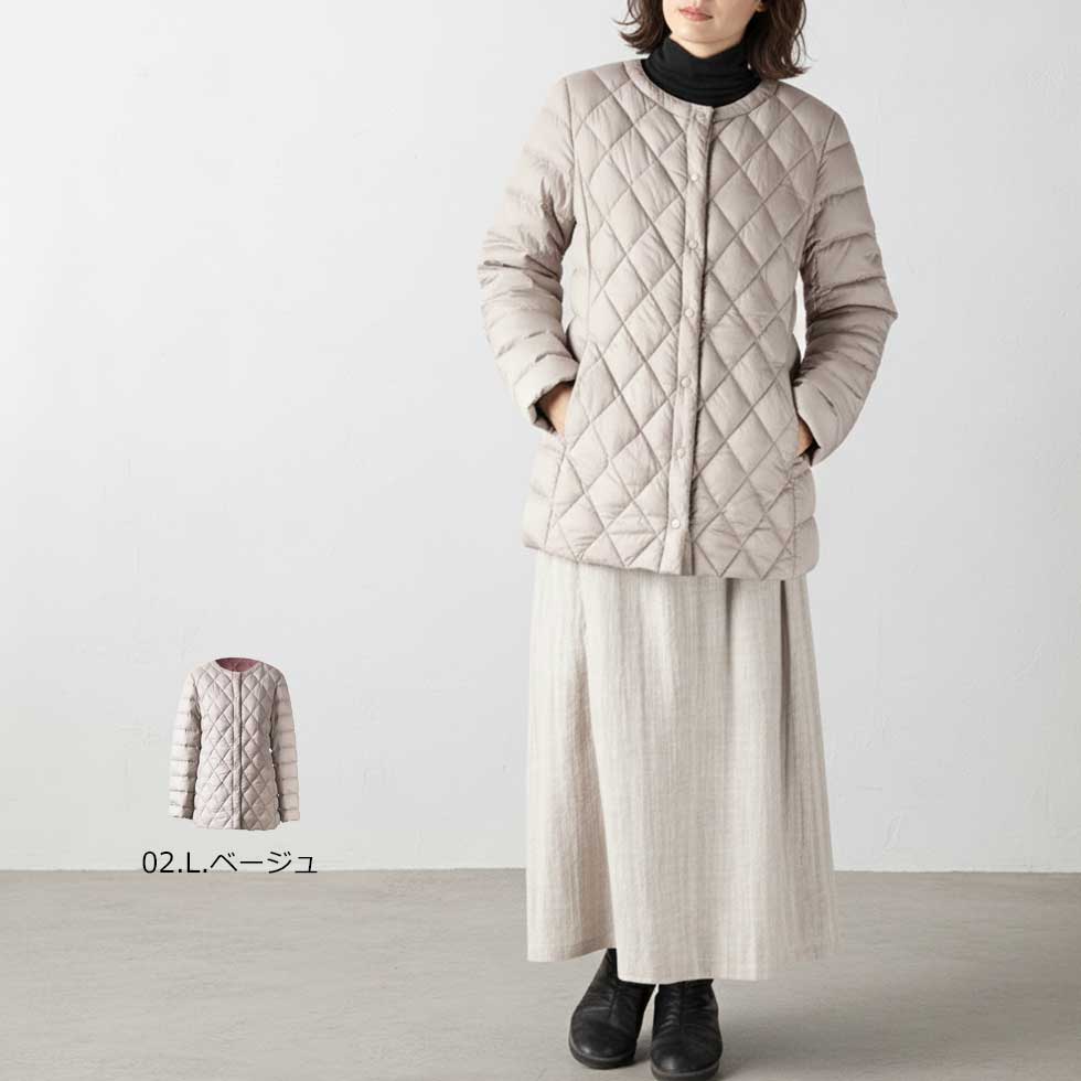 ダイヤキルト ダウンショートコート スナップボタン 全6色 M〜L