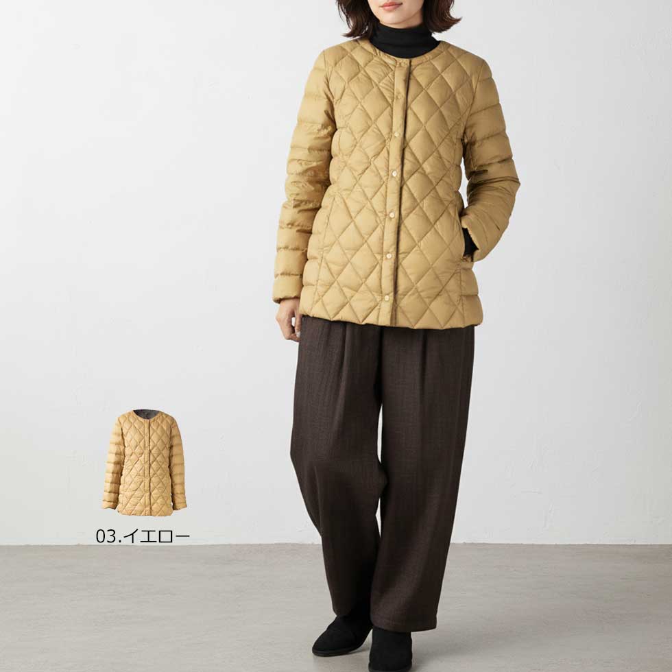 ダイヤキルト ダウンショートコート スナップボタン 全6色 M〜L