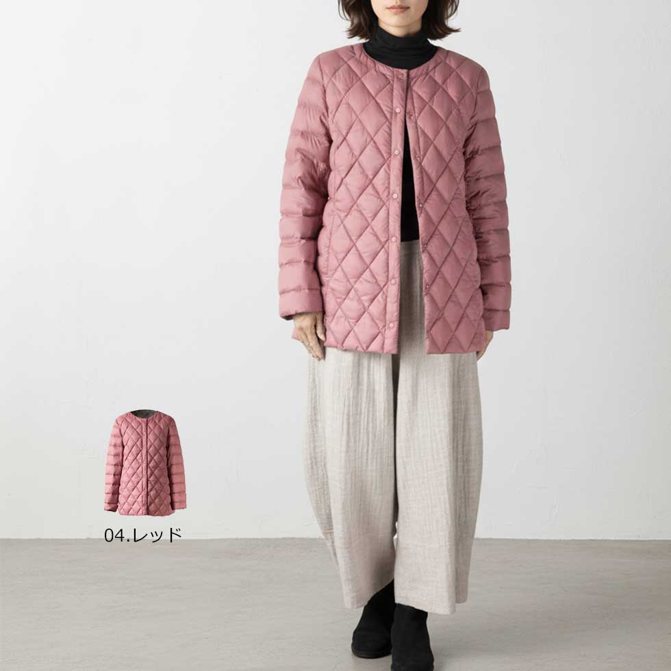 ダイヤキルト ダウンショートコート スナップボタン 全6色 M〜L