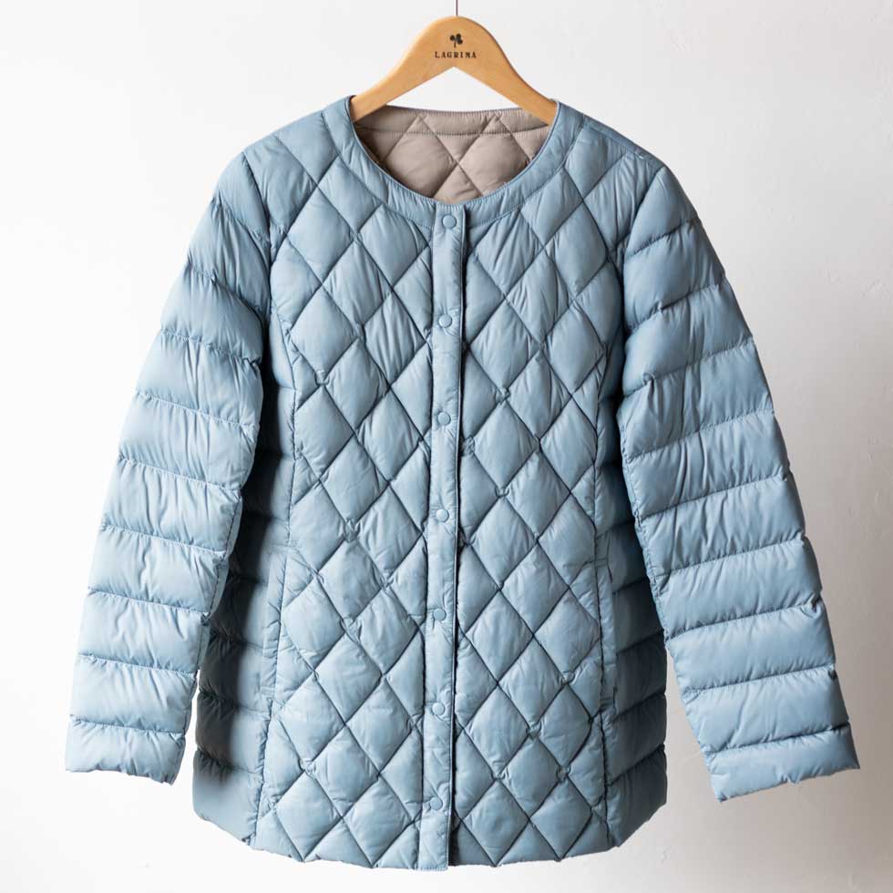 ダイヤキルト ダウンショートコート スナップボタン 全6色 M〜L