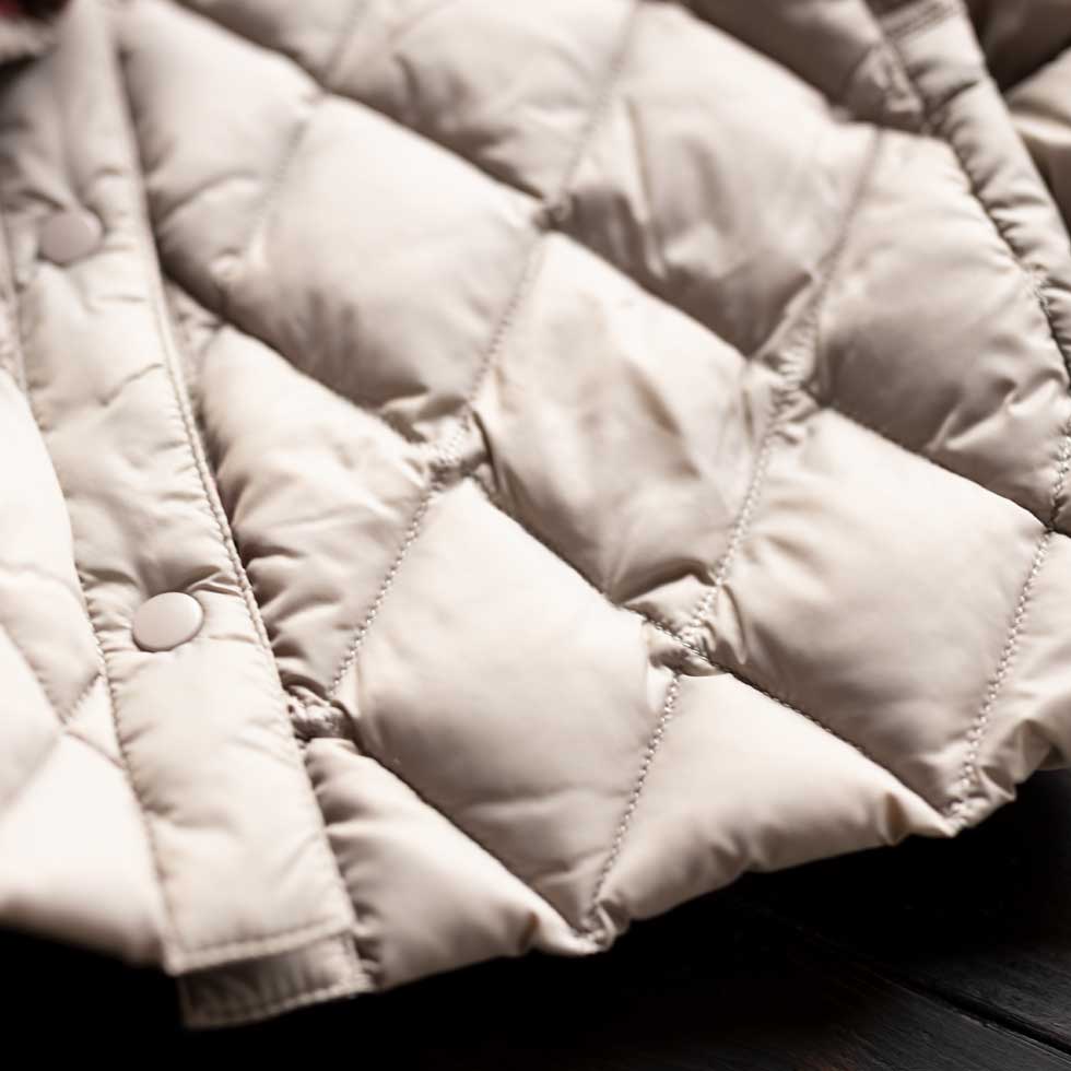 ダイヤキルト ダウンショートコート スナップボタン 全6色 M〜L