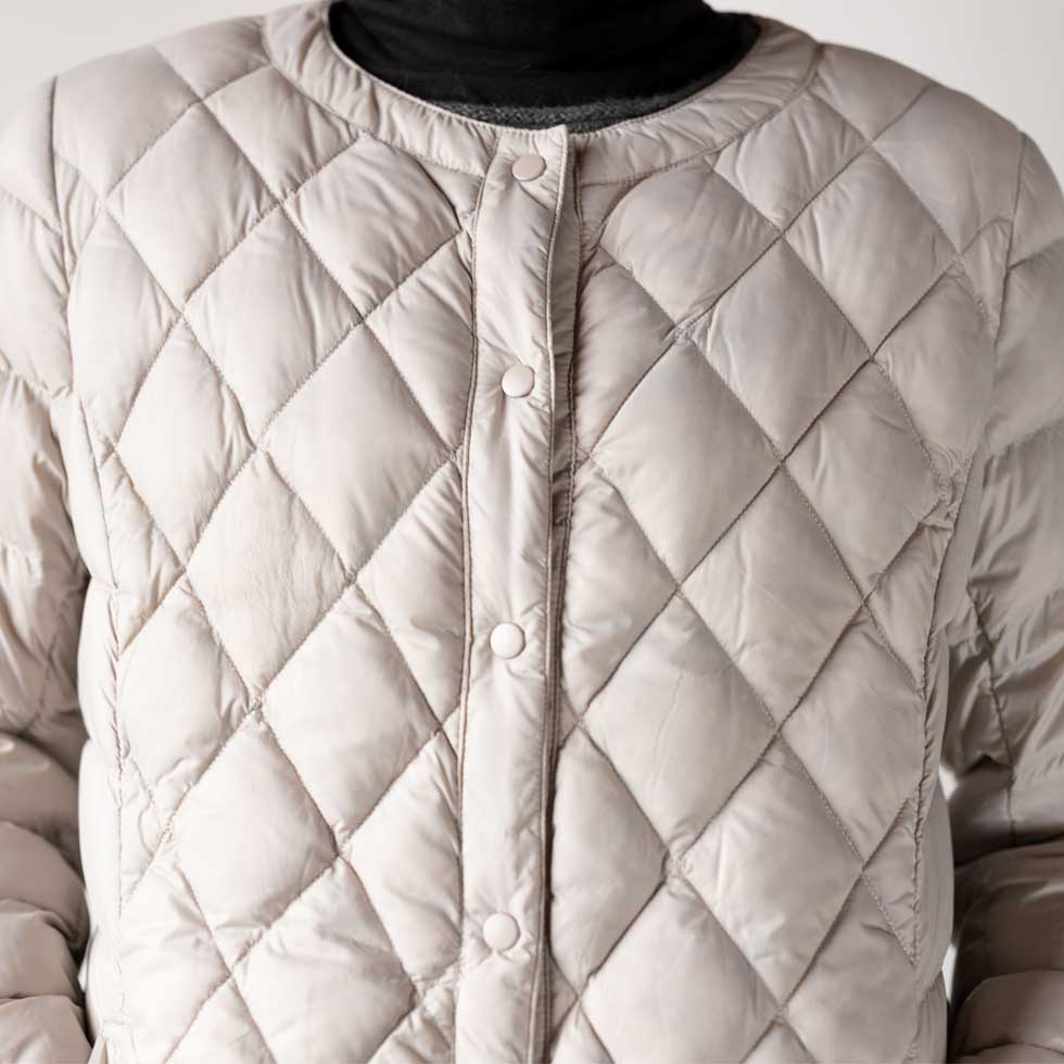 ダイヤキルト ダウンショートコート スナップボタン 全6色 M〜L