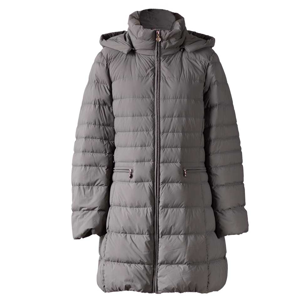 フード付 ストレッチダウンコート ロング丈 全6色 M〜L