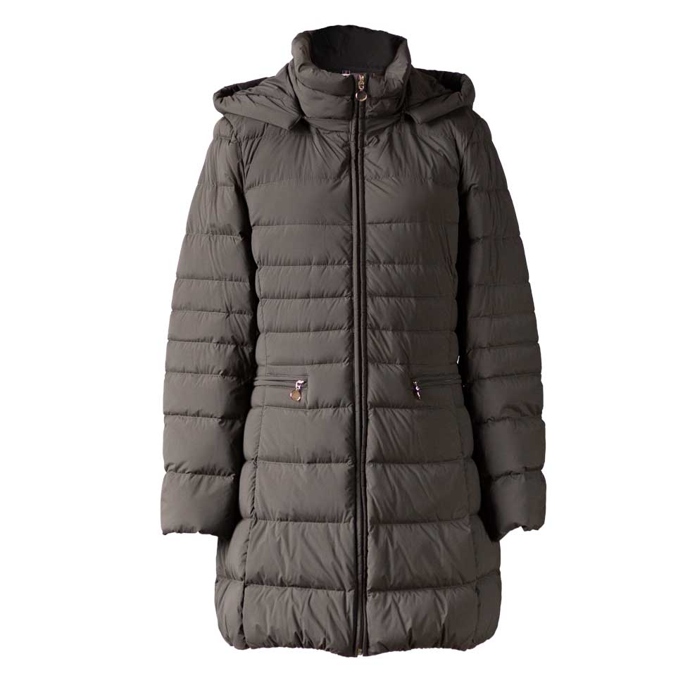 フード付 ストレッチダウンコート ロング丈 全6色 M〜L