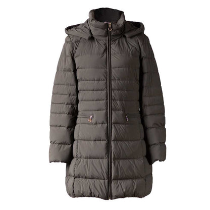 フード付 ストレッチダウンコート ロング丈 全6色 M〜L