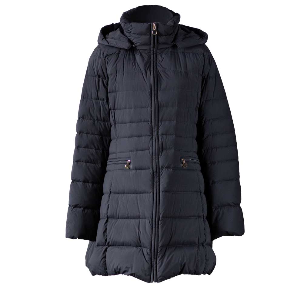 フード付 ストレッチダウンコート ロング丈 全6色 M〜L