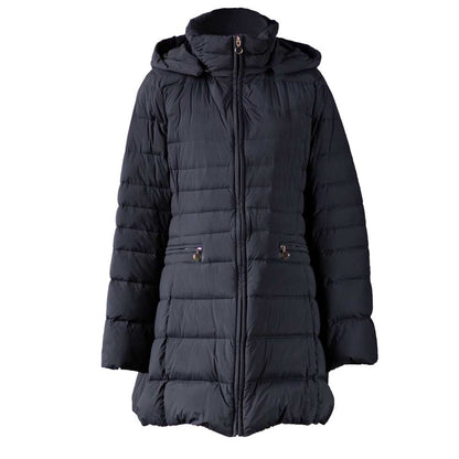 フード付 ストレッチダウンコート ロング丈 全6色 M〜L