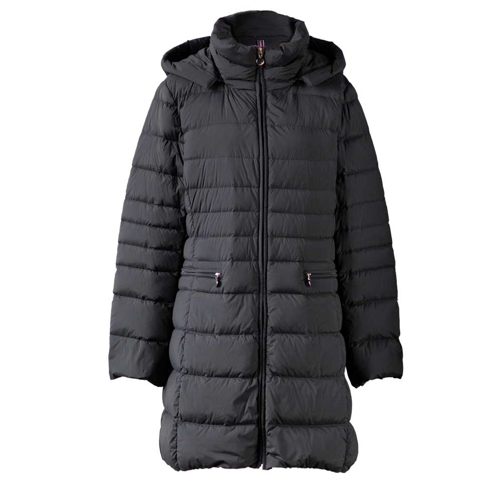 フード付 ストレッチダウンコート ロング丈 全6色 M〜L