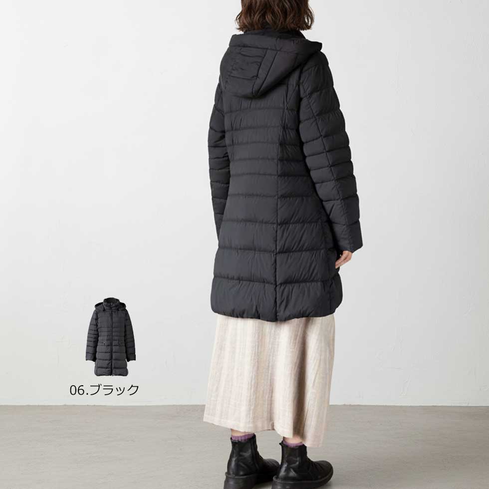 フード付 ストレッチダウンコート ロング丈 全6色 M〜L