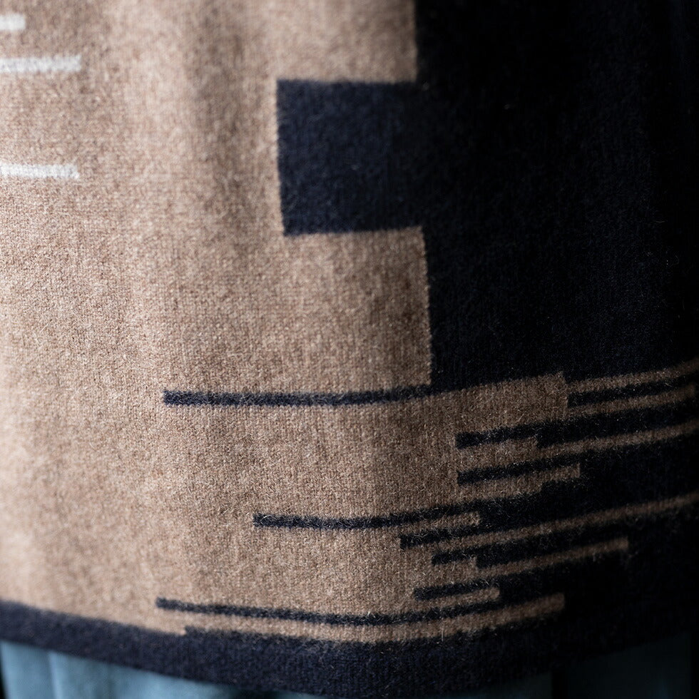 カシミヤ100% 色が切り替わるタートルネックチュニック 全5色 M〜L